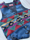 Vintage 90s True Grit Rodeo Southwestern Tapestry Aztec Vest - Medium