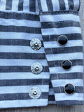 Vintage 70s Kenny Rogers Karman Western Pearl Snap Shirt – Striped Black Yoke - Large