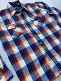 Vintage 60s Bold Plaid Flannel Button Shirt Up by HiGear  - Large