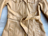 Vintage 70s Vinyl Butterscotch Trench Coat by Bottom Line - Small