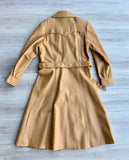Vintage 70s Vinyl Butterscotch Trench Coat by Bottom Line - Small