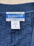 Vintage 80s/90s Pendleton Navy Blue Wool Cable Knit Sweater Vest – Made in USA, Size S/M