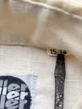 Vintage 60s Miller Cream Linen Western Shirt with Embroidery & Smile Pockets - Pearlsnap