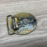 Vintage 70s Calvin Mays Welding / Oilfield Brass Belt Buckle -  Made in USA