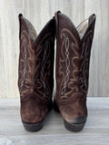 Women's Size 8.5 Pistolero Chocolate Brown Brushed Suede Leather Cowboy Boots
