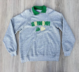Vintage 90s Sweatshirt / Grandma Is Love / Handmade Collared Crew Neck - Med/Lrg