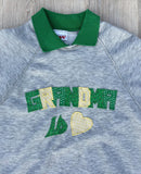 Vintage 90s Sweatshirt / Grandma Is Love / Handmade Collared Crew Neck - Med/Lrg