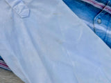 Vintage 90s Wrangler Striped Denim Western Shirt – White Sleeves, Medium/Large