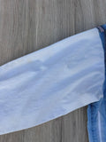 Vintage 90s Wrangler Striped Denim Western Shirt – White Sleeves, Medium/Large