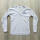 Vintage 90s White Thermal “I like big bucks” Henley/ Buffalo Shirts - Small