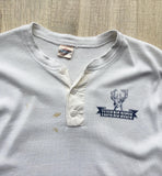 Vintage 90s White Thermal “I like big bucks” Henley/ Buffalo Shirts - Small