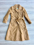 Vintage 70s Vinyl Butterscotch Trench Coat by Bottom Line - Small