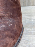 Women's Size 8.5 Pistolero Chocolate Brown Brushed Suede Leather Cowboy Boots