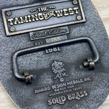 Vintage 80s Lewis & Clark - Taming of the West Collectors Brass Belt Buckle - Made in USA