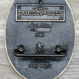 Vintage 80s East Meets West Locamotive - Taming of the West Collectors Brass Belt Buckle - Made in USA