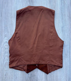 Vintage 90s Herman Geist Brown Suede Leather Paisley / Floral Embroidered Western Vest (Sm/XS)