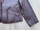 70's Women's Fox Moor Leather Burgundy Blazer - XS/S