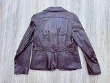 70's Women's Fox Moor Leather Burgundy Blazer - XS/S