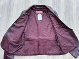 70's Women's Fox Moor Leather Burgundy Blazer - XS/S