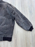 Vintage 90s/Y2K Key Imperial Faded Black Thrashed & Distressed Hooded Work Jacket (Men's L/XL)
