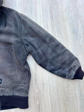 Vintage 90s/Y2K Key Imperial Faded Black Thrashed & Distressed Hooded Work Jacket (Men's L/XL)