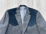 Vintage 80s Bar WS Western Blazer with Suede Yoke & Elbows - Large