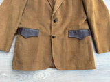 Vintage 70s Pioneer Wear Brown Western Blazer – Leather Yoke (42 Chest) - Made in USA