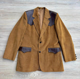 Vintage 70s Pioneer Wear Brown Western Blazer – Leather Yoke (42 Chest) - Made in USA