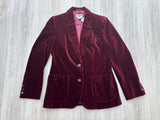 70's/80's Investments 100% Cotton Burgundy Women's Blazer - S/M