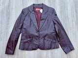 70's Women's Fox Moor Leather Burgundy Blazer - XS/S