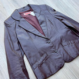 70's Women's Fox Moor Leather Burgundy Blazer - XS/S