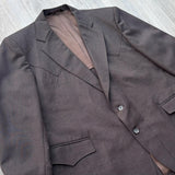 Vintage 70s H-Bar-C Brown Western Suit Jacket / Blazer - L/XL