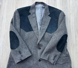 Vintage 80s Bar WS Western Blazer with Suede Yoke & Elbows - Large