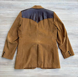 Vintage 70s Pioneer Wear Brown Western Blazer – Leather Yoke (42 Chest) - Made in USA
