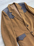 Vintage 70s Pioneer Wear Brown Western Blazer – Leather Yoke (42 Chest) - Made in USA