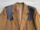 Vintage 70s Pioneer Wear Brown Western Blazer – Leather Yoke (42 Chest) - Made in USA