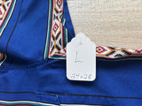 Vintage 90s Wrangler Short Sleeve Pearlsnap Western Shirt Blue Aztec - Large