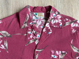 Vintage 80s Waikiki Holiday - Faded Red Hawaiian Floral Button Up Shirt - Medium