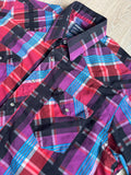 Vintage 80s Wrangler Bold Plaid Western Pearlsnap Shirt - Large