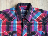 Vintage 80s Wrangler Bold Plaid Western Pearlsnap Shirt - Large