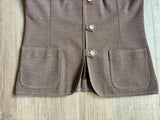 Vintage 60s Act III Brown/White Polyester Leisure Vest - Med/Lrg