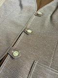 Vintage 60s Act III Brown/White Polyester Leisure Vest - Med/Lrg