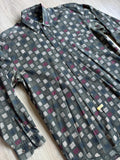 Vintage 90s Ambassador's OKC Wild Abstract Print Button Up Dress Shirt - Med/Lrg