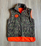 Vintage 90s TreBark Camo/Hunter's Orange Puffer Vest - Medium