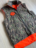 Vintage 90s TreBark Camo/Hunter's Orange Puffer Vest - Medium