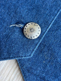 Vintage 90s Jules Denim Western Vest w/Silver Conchos - Med/Lrg
