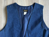 Vintage 90s Jules Denim Western Vest w/Silver Conchos - Med/Lrg