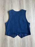 Vintage 90s Jules Denim Western Vest w/Silver Conchos - Med/Lrg