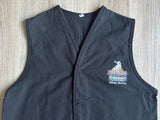Vintage 90's Solid Black Cotton Billings Night Rodeo Vest - Sm/Med