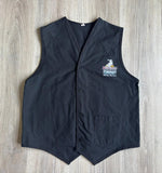 Vintage 90's Solid Black Cotton Billings Night Rodeo Vest - Sm/Med